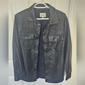 KISMET Women's Faux Leather Kiki Shirt Jacket